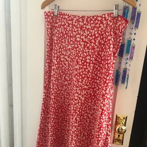 NWT J. Crew Red Midi Skirt